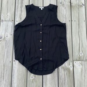 Black button-down tank